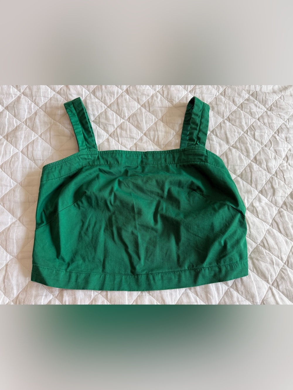 Everlane 00 organic cotton button back tank-emerald green